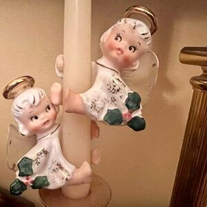 Vintage Lefton Angel Christmas Candle Climbers